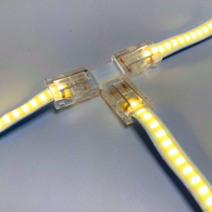 Conector T para fita LED COB de 8 mm