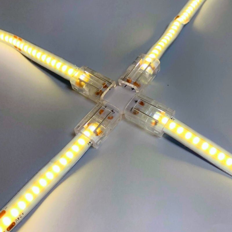 Conector X para tira LED COB de 8mm