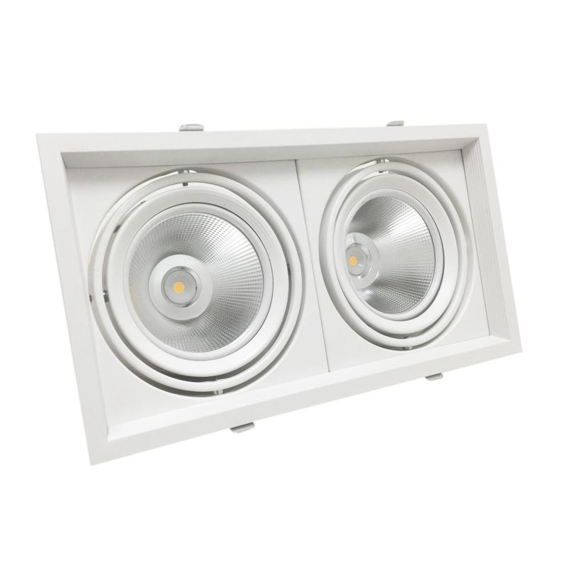 Doppeltes verstellbares AR111-Einbau-Halterungsset mit 20-W-LED-Lampen