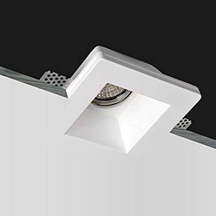Kit Support Spot GU10 LED Carré Blanc 120x120mm avec Ampoule LED 6W