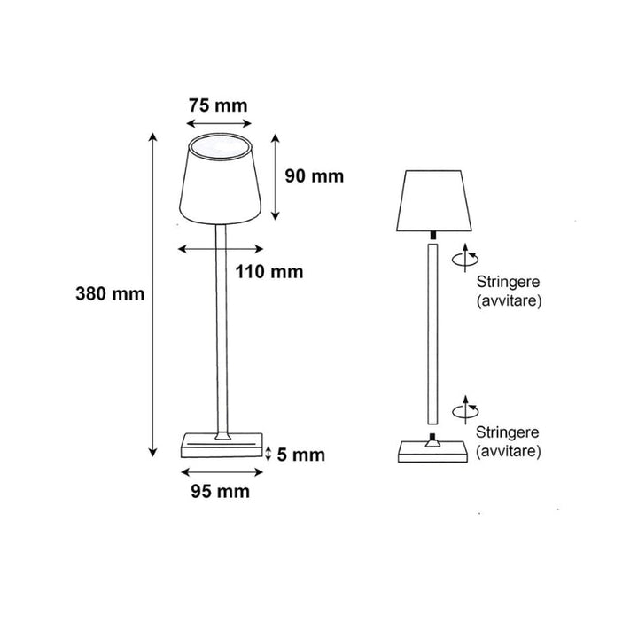 Candeeiro de mesa táctil recarregável 3W CCT