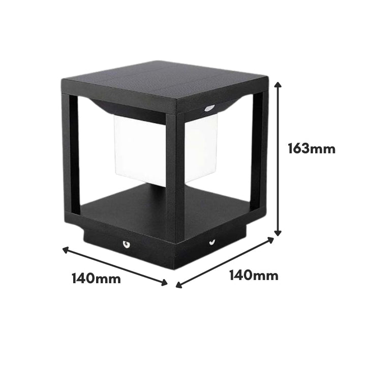 Lanterne Extérieure Solaire Noire 2W IP65 Avec Détecteur de Mouvement