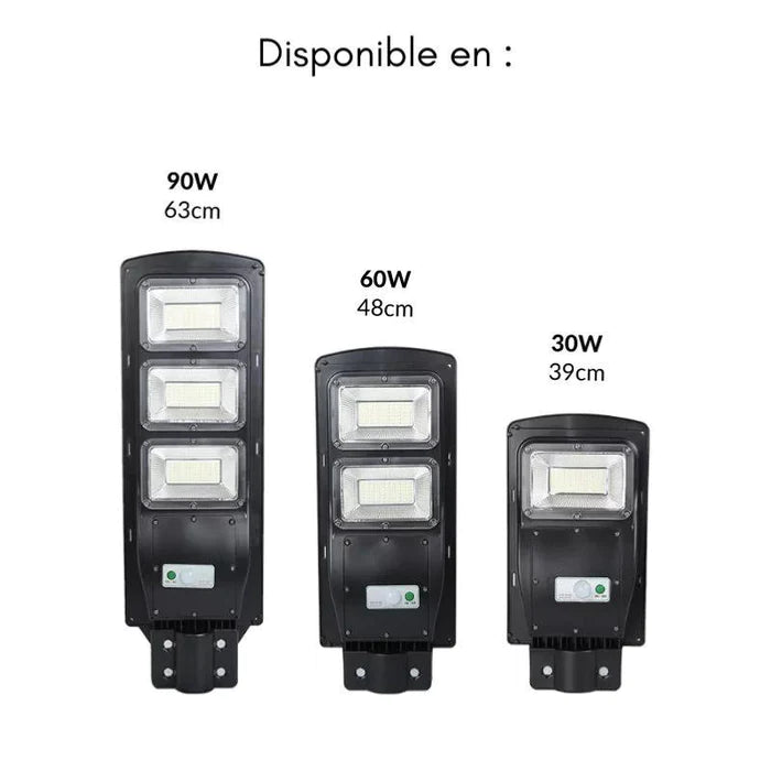 Luz LED urbana solar IP65 30W (barra de metal incluída)