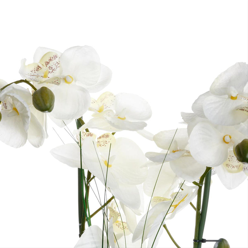 Orquídea artificial con jarrón de cerámica H53cm