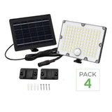 Pack de 4 - Projecteur Led Solaire Extérieur 9W IP65 Détecteur de Lumière et de Mouvement