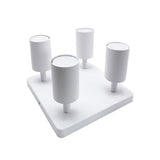 Deckenleuchte 4 verstellbare Spots, quadratisch, Alu, WEISS für GU10-Glühbirne