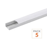 Pack of 5 - Aluminum Profile for LED Strip with Opaque Cover