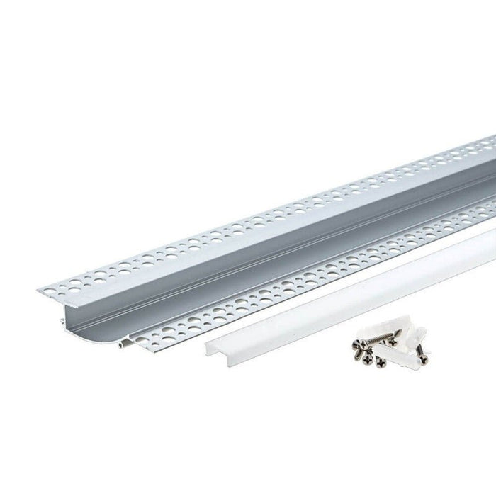 2m verzonken aluminium profiel voor gips ondoorzichtige witte afdekking