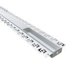 Profilé Aluminium Encastré 2m pour Ruban LED Double Couvercle Blanc Opaque