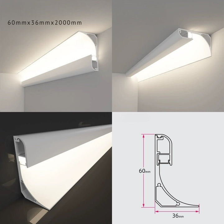 Profilé Aluminium Modulable Plinthe ou Corniche 2M Alu