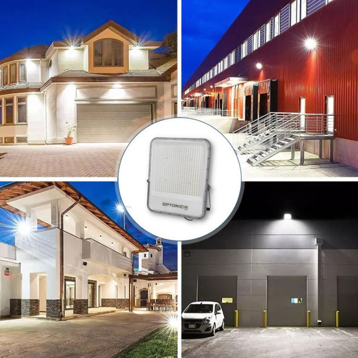 Leistungsstarker Fluter 300W SMD Grau IP65 120lm/W