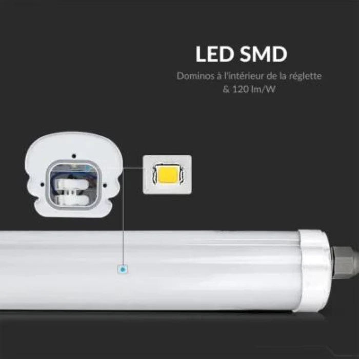 Tira LED Estanca 150cm 48W IP65 120lm/W Interconectable