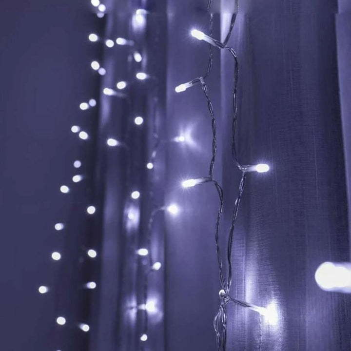 Lichtvorhang 240LED IP44 4M - transparentes Kabel, MULTIColor
