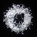 360LED IP44 6m Curtain, 8 modos com timer - cabo transparente, branco frio
