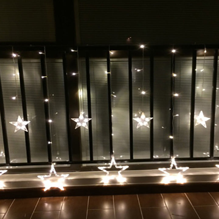 IP44 70x140cm Luzes de estrelas, piscando, 8 modos - cabo transparente, branco quente