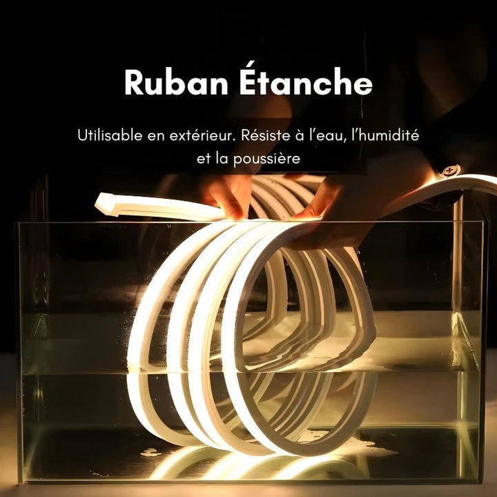 Ruban LED 220V 50M 10x10mm IP65 Finition Continue