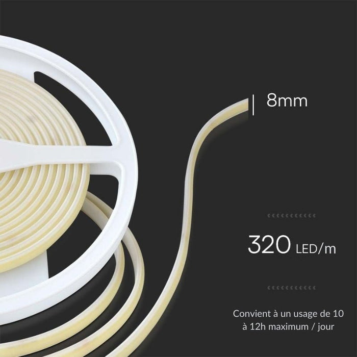Ruban LED COB 5M 24V IP67 320LED/m