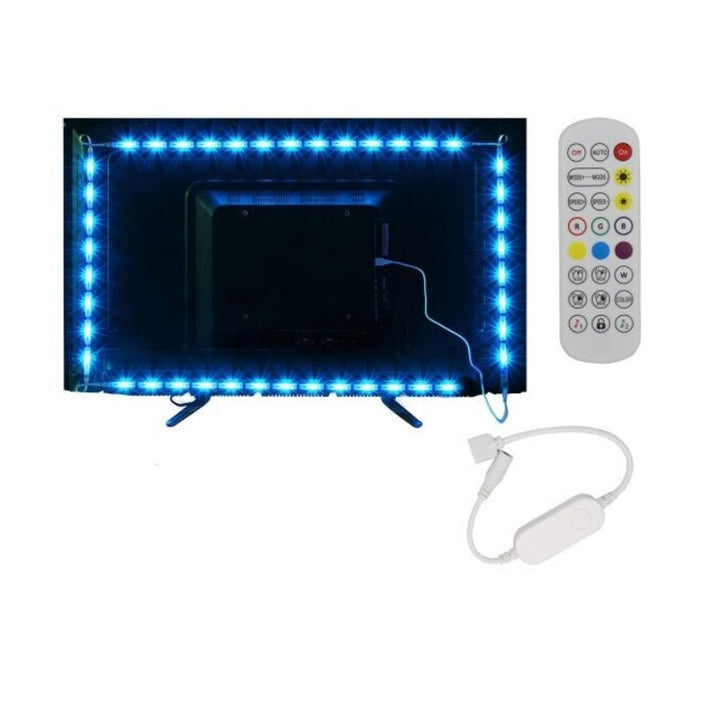 Fita LED para Televisão RGBW Wifi DC5V 60 LED/m 2m + Controle Remoto e Controle Wifi