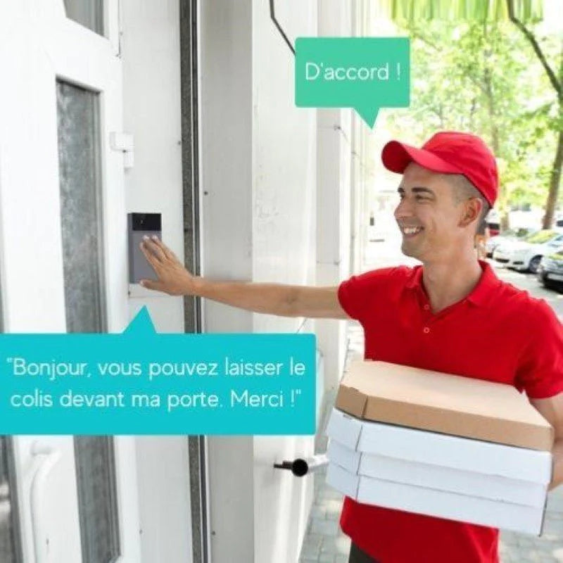Câmera de campainha sem fio conectada WiFi 1080p recarregável