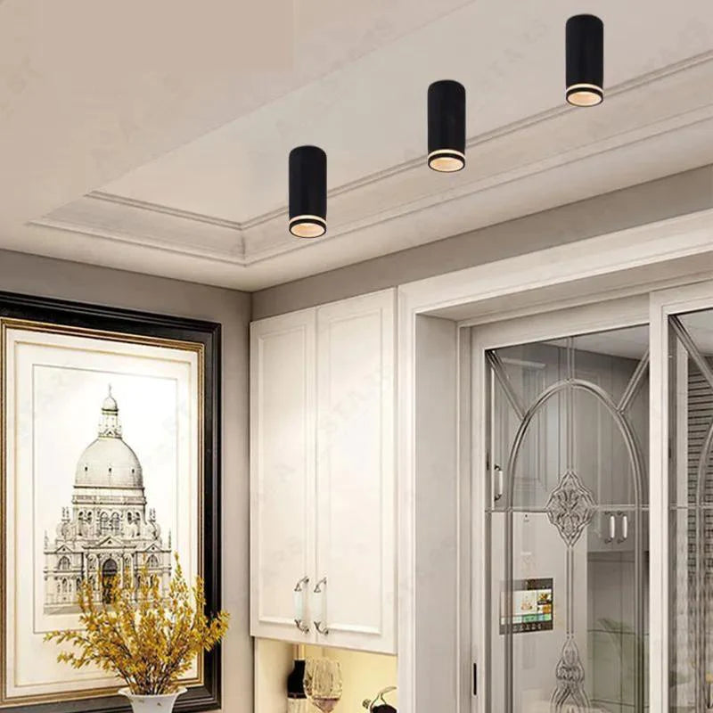Foco LED de superficie de diseño NEGRO para bombilla GU10