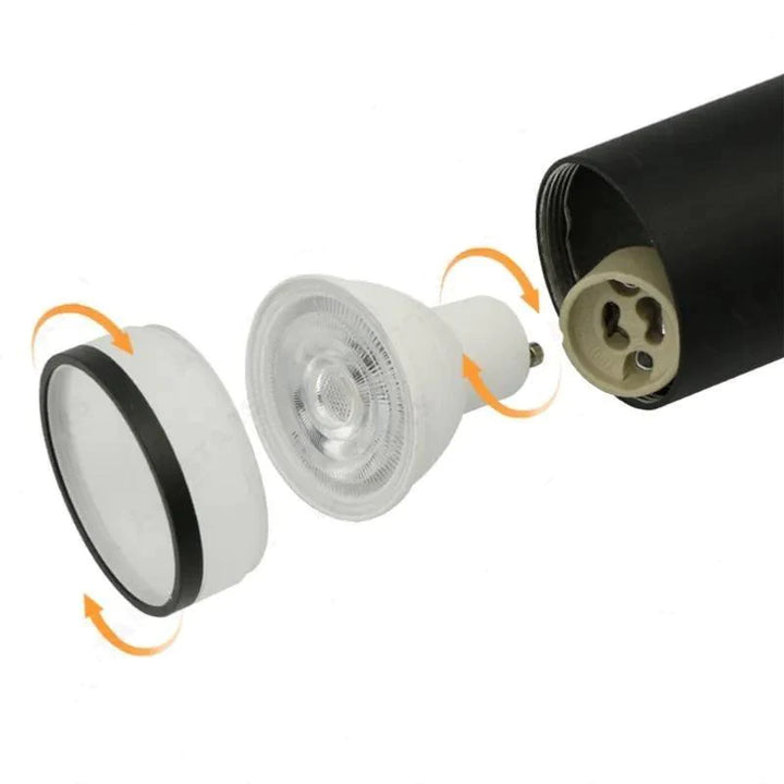 Foco LED de superficie de diseño NEGRO para bombilla GU10