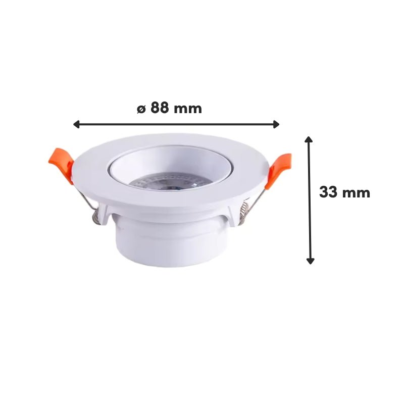 Spot LED Encastrable 7W BLANC Orientable 30° Transformateur Intégré