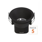 Spot LED Encastrable 8W IP44 Dimmable CCT Ø90mm Noir - Pack de 5