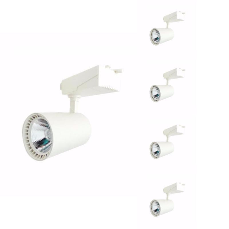 Punto LED en el riel 30W 80 ° Fase monofásica blanca