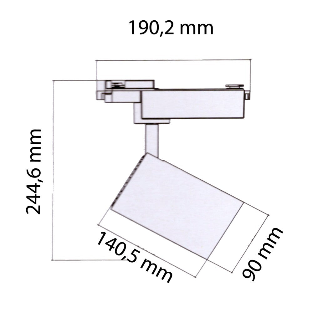 Punto LED en el riel 30W 80 ° Fase monofásica blanca
