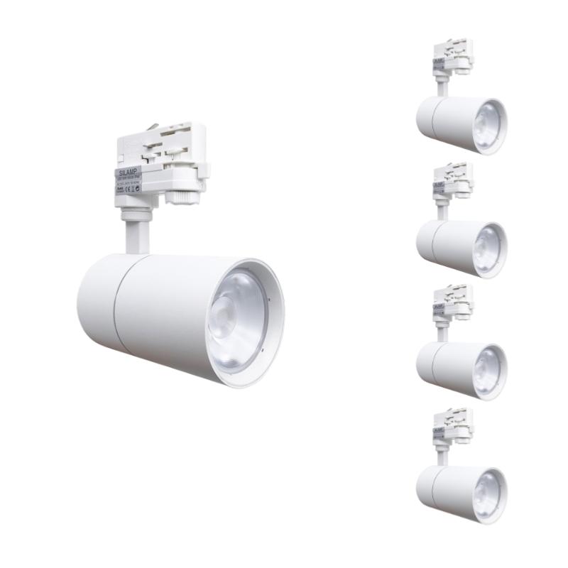 Punto LED en el riel 30W 80 ° Tres fase blanca