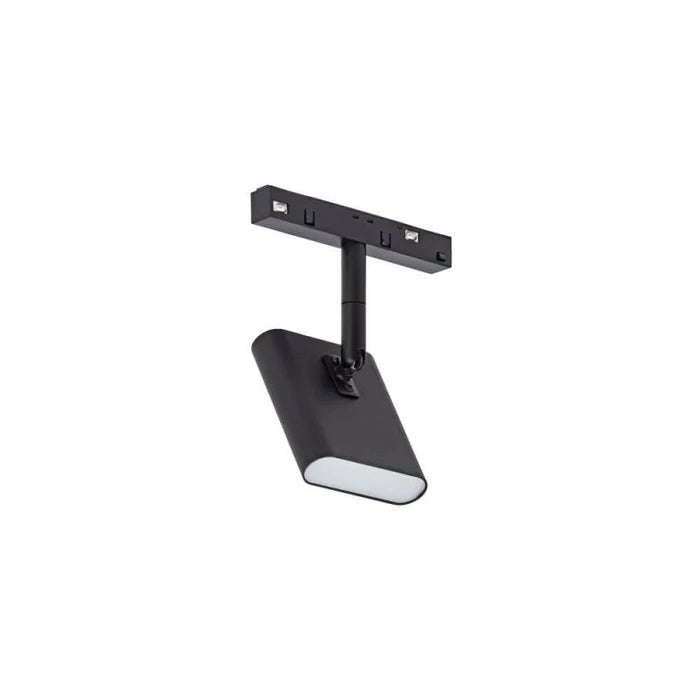 Foco LED sobre Carril Magnético Rectangular 48V 5W Orientable NEGRO