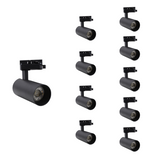 Spot LED sur Rail Monophasé CCT 20W 60° Noir - 3000K/4000K/6500K (Pack de 20)