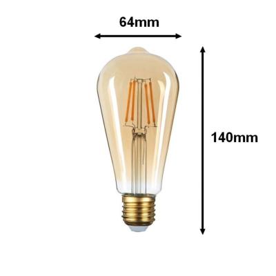 Ampoule E27 LED Filament Dimmable 8W ST64 - Silumen