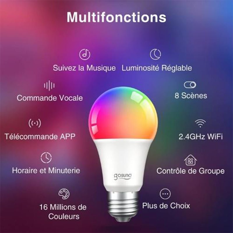 Ampoule LED WIFI B22 8W RGBW - Silumen