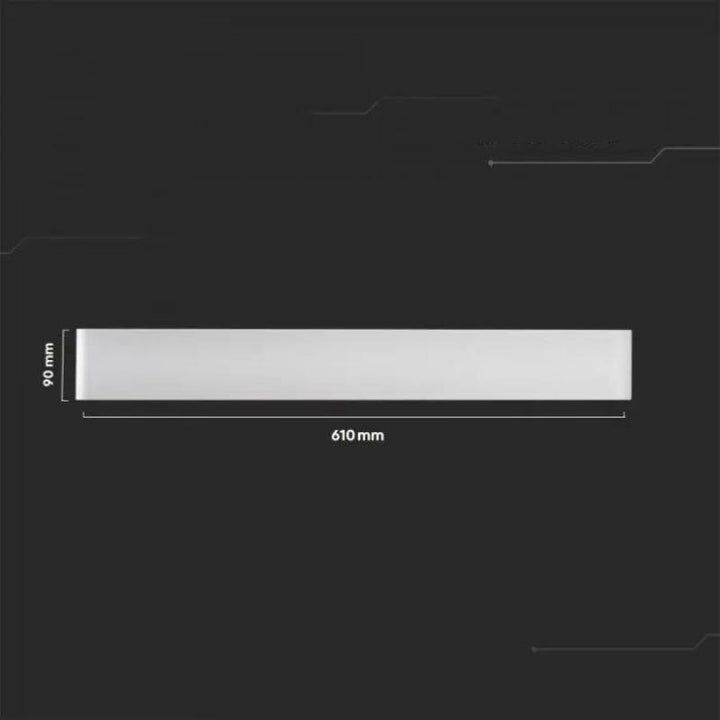 Applique Murale Blanche Double Faisceau 60cm 17W Haut rendement 145lm/W IP44 - Silumen