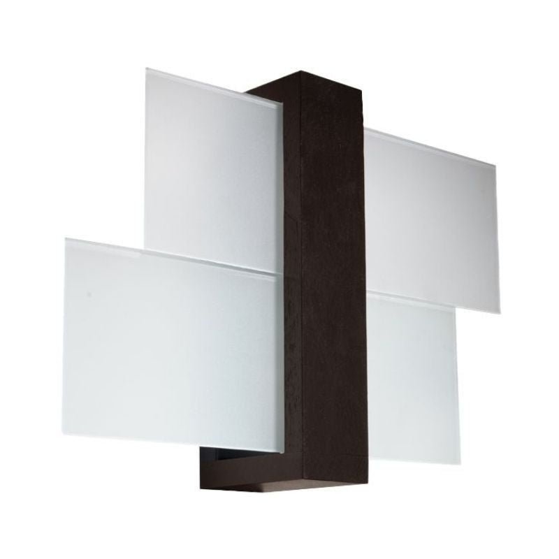 Applique Murale Bois 2 rectangles de Verre pour Ampoule E27 - Silumen
