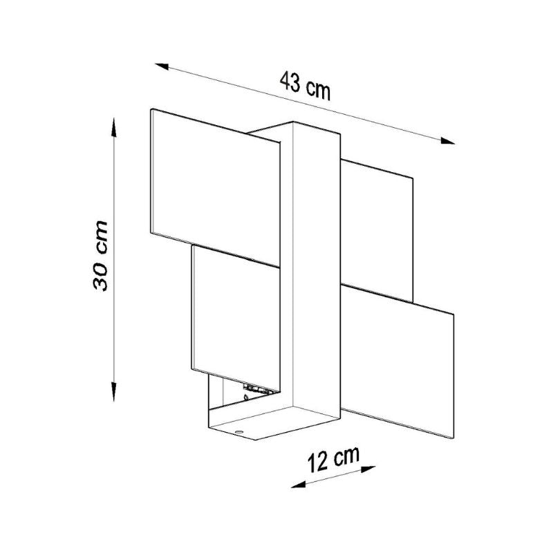 Applique Murale Bois 2 rectangles de Verre pour Ampoule E27 - Silumen