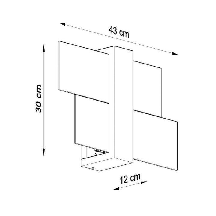 Applique Murale Bois 2 rectangles de Verre pour Ampoule E27 - Silumen