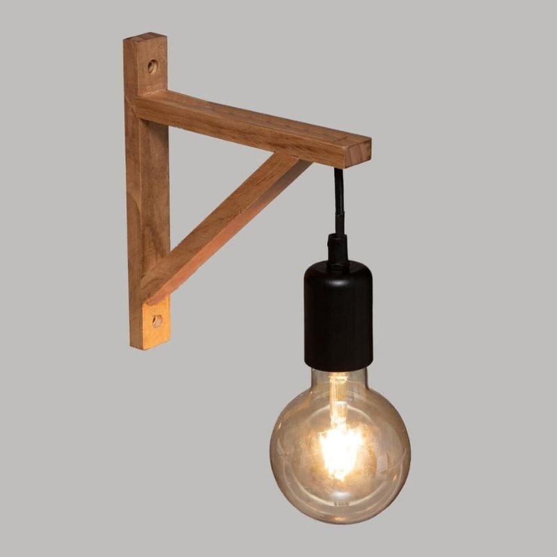 Applique Murale Bois Naturel 22.5cm pour Ampoule E27 - Silumen