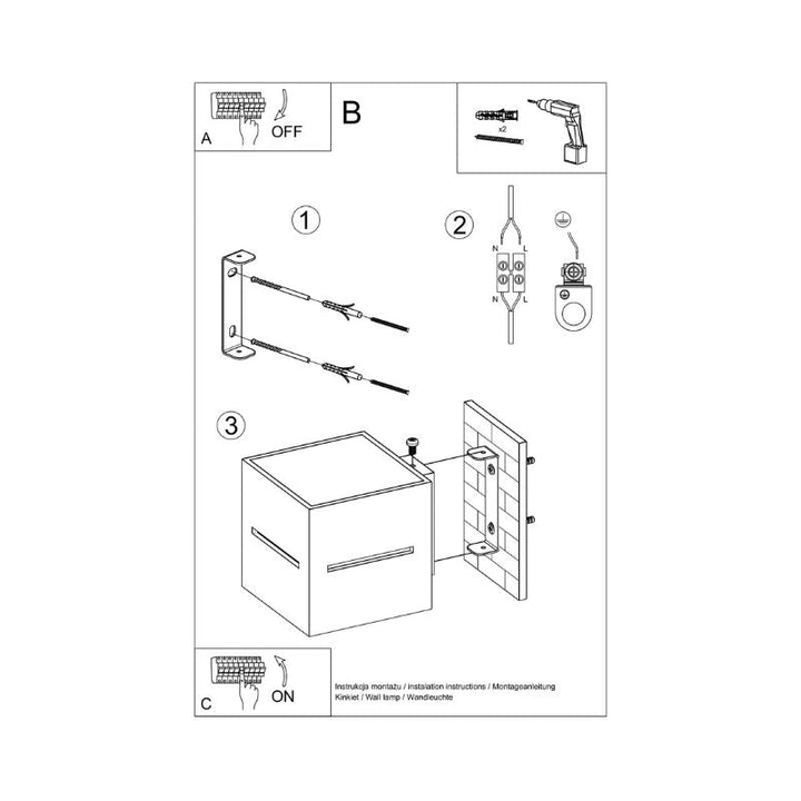 Applique Murale Carrée pour Ampoule G9 - Silumen