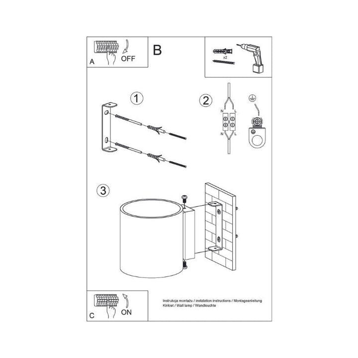 Applique Murale Cylindre pour Ampoule G9 - Silumen
