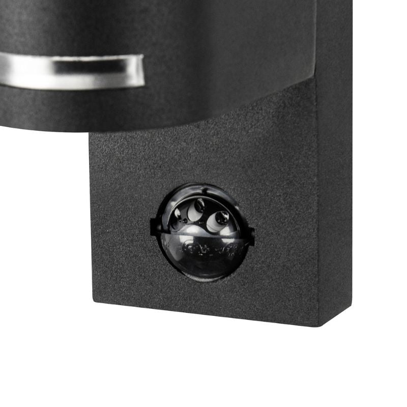 Applique Murale Extérieure avec détecteur IP44 Noir pour Ampoule GU10 - Silumen
