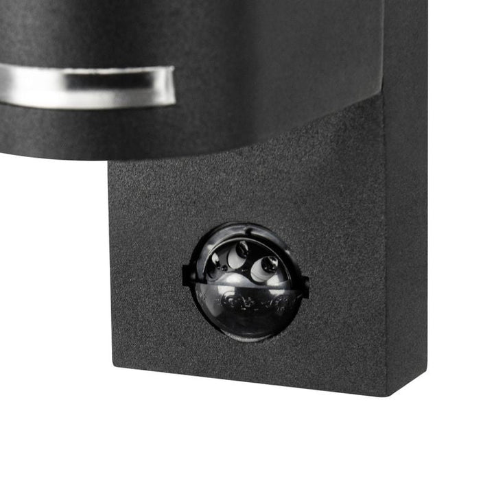 Applique Murale Extérieure avec détecteur IP44 Noir pour Ampoule GU10 - Silumen