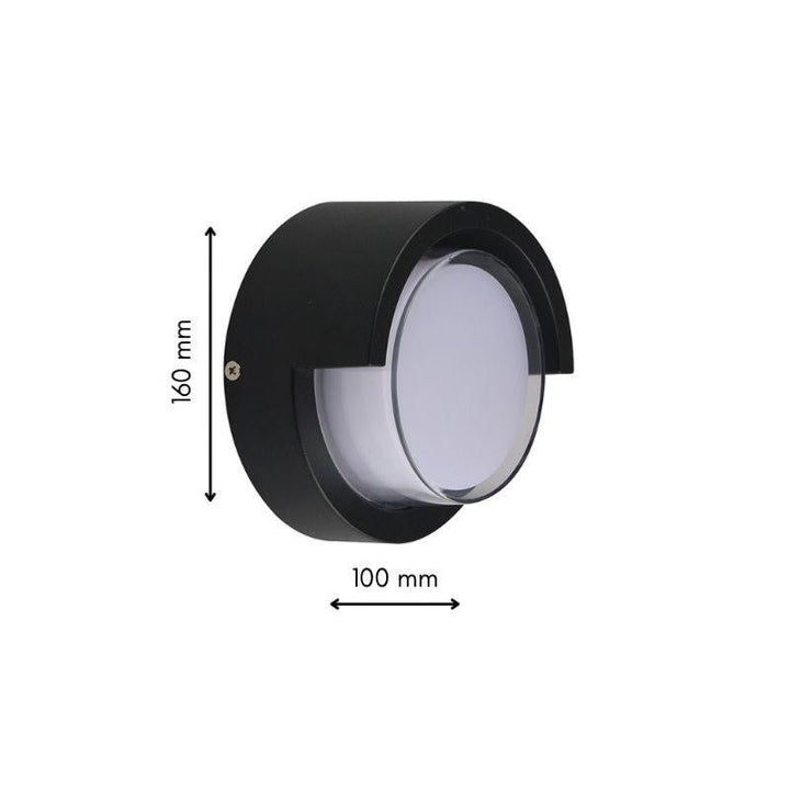 Applique Murale LED 15W Noire Ronde IP65 avec Cache - Silumen