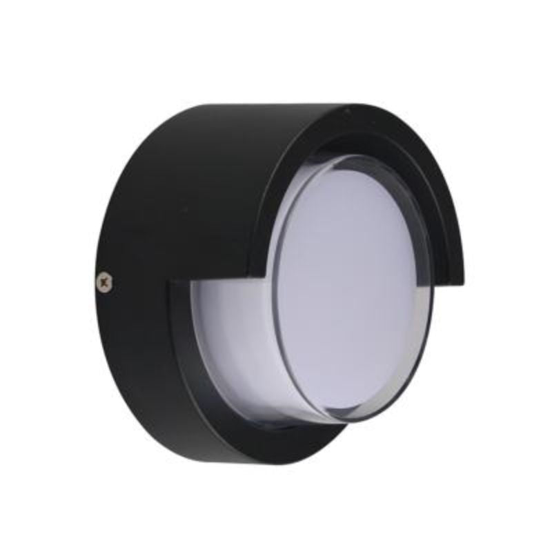 Applique Murale LED 15W Noire Ronde IP65 avec Cache - Silumen