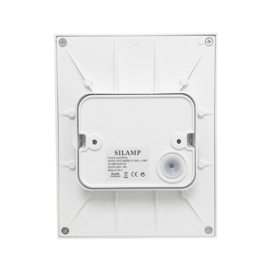 Applique Murale LED 18W IP44 4 Faisceaux Rectangulaire BLANC - Silumen
