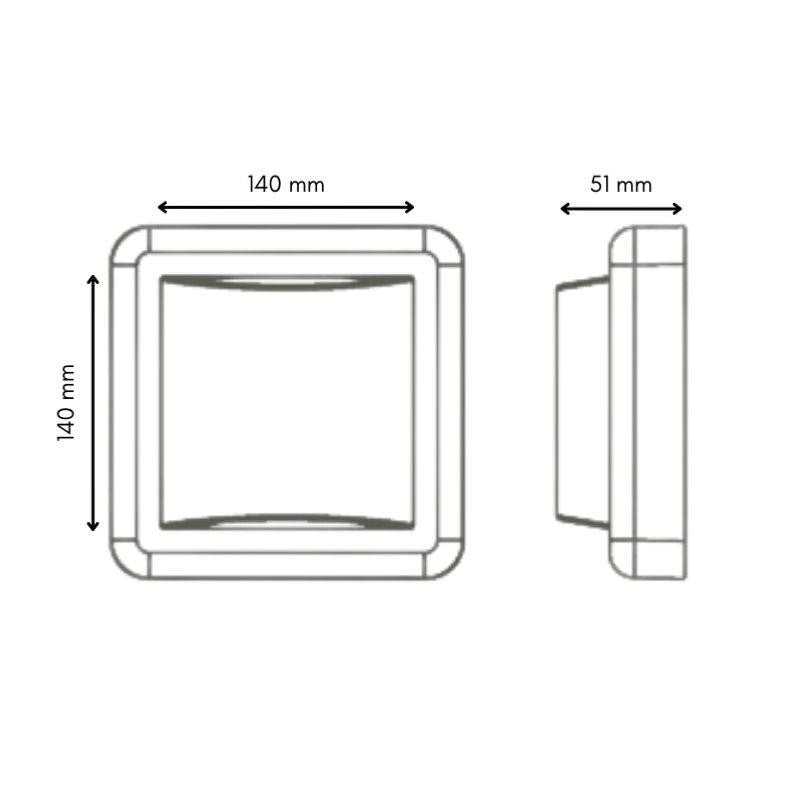 Applique Murale LED 4W Noire Carrée IP65 - Silumen