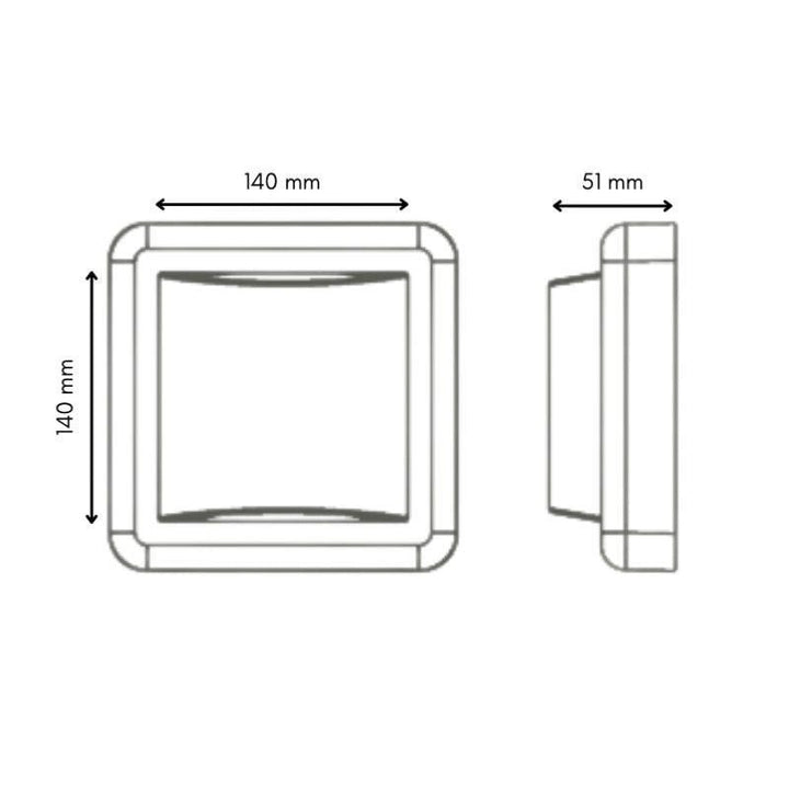 Applique Murale LED 4W Noire Carrée IP65 - Silumen