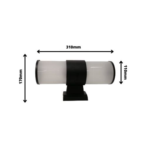 Applique Murale LED IP44 double faisceau E27 Opaque - Silumen