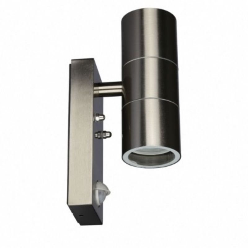 Applique Murale LED IP44 Double Faisceau GU10 avec Détecteur de Mouvement - Silumen